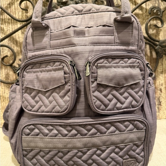 Lug Mini Puddle Jumper Quilted Crossbody Convertible Tote Brushed Pearl Grey - Picture 11 of 13